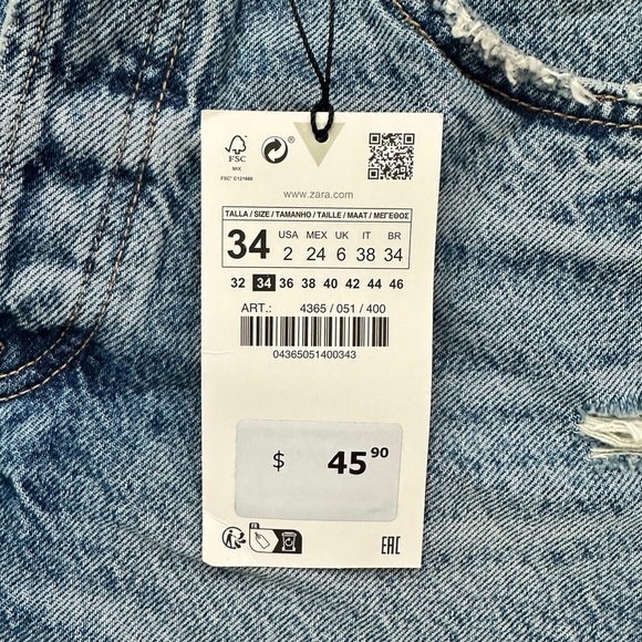 NWT Zara Women’s High-Rise Split Shorts Size 2 - Picture 10 of 11